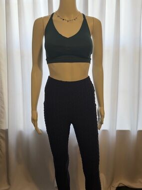 White Birch "Mermaid" Honeycomb Leggings Black NWT Size Large